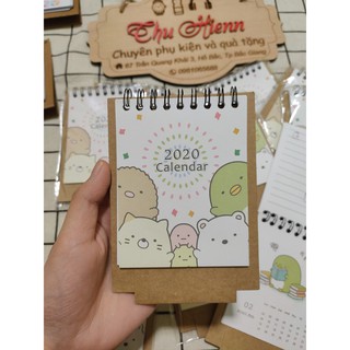 Lịch cute 2020 có ghi chú