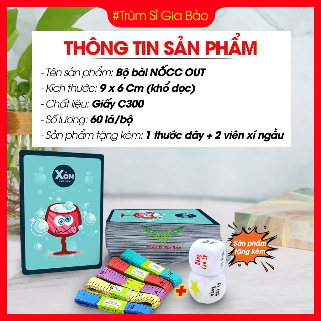 Bộ Bài NỐCC OUT 60 Lá 🌟 Bản Đặc Biệt 🌟 Bài Drinking Game Dành Cho Team Chuếnh Choáng _ Xàm Shop.