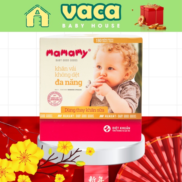 Khăn vải không dệt đa năng [CHÍNH HÃNG] Mamamy 180 tờ