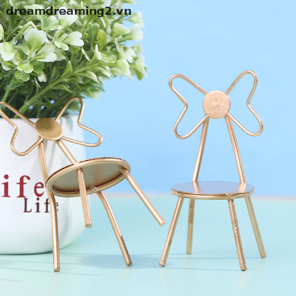 Ghế Kim Loại Mini Tỉ Lệ 1: 12 Xinh Xắn Dành Cho Búp Bê