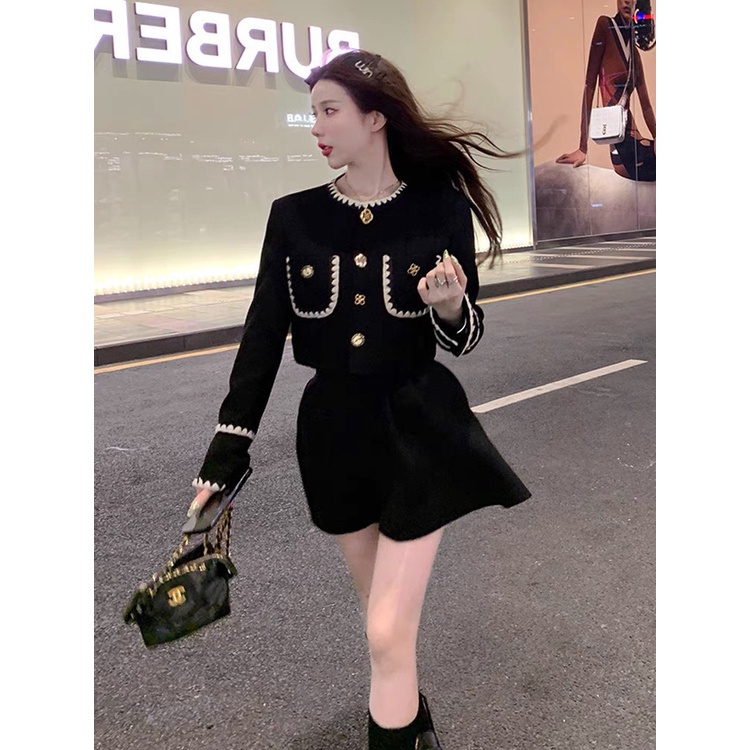 Đồ bộ nữ - Set nhung viền ren cúc đồng cực xịn gồm áo và chân váy cho các nàng sam_sam_shop_1011
