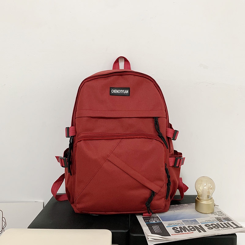 Ba Lô Vải Canvas Màu Sắc Đơn Giản Phong Cách Hàn Quốc