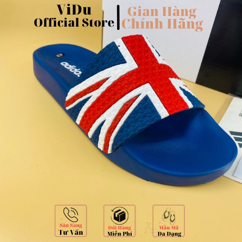 Dép nam thời trang A.DIDAS ViDu 8741 màu xanh hình lá cờ chất liệu cao su siêu bền, phong cách