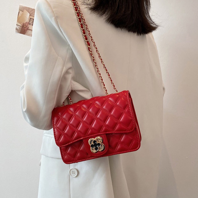 Túi Đeo Chéo Dây Xích Có Khóa Hình Thoi Thời Trang Cho Nữ