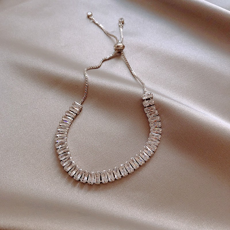 Bộ Trang sức Dây chuyền Vòng tay pha lê cao cấp màu bạc sang trọng dành cho nữ - Mely C95