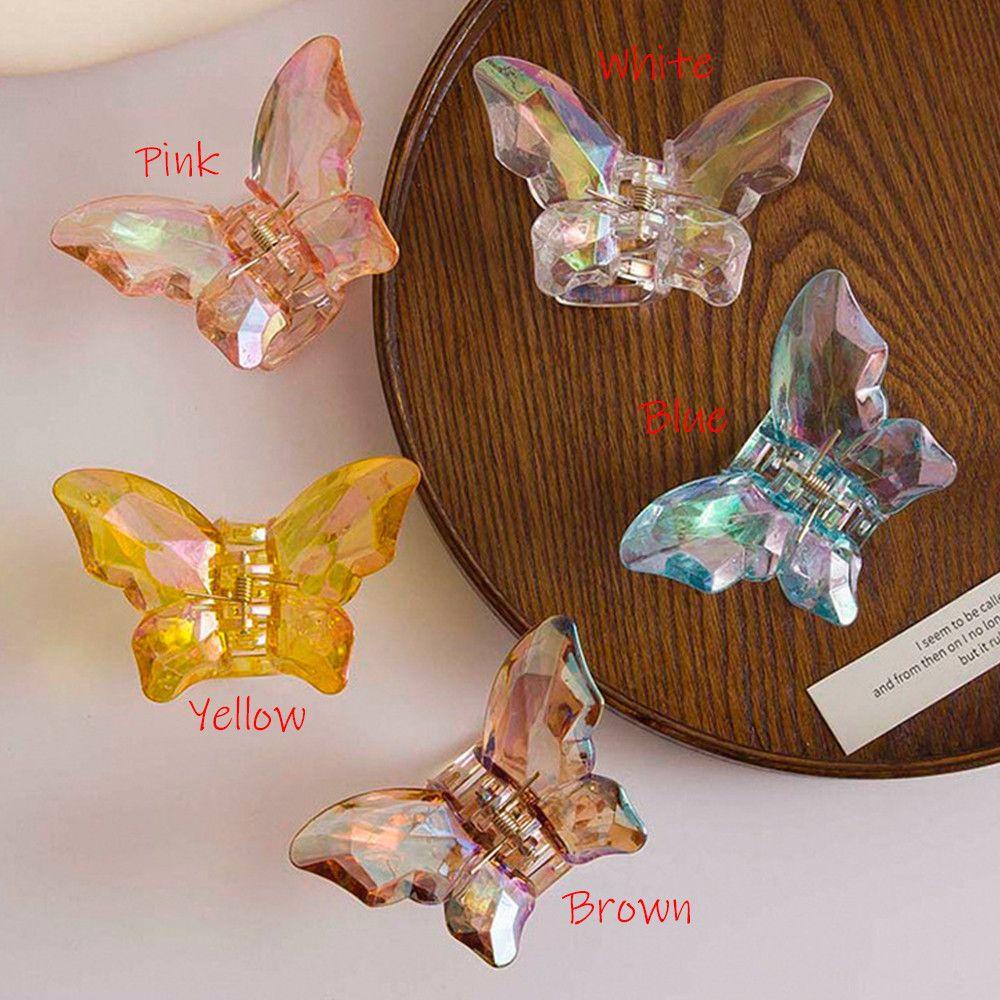 PATH Kẹp Tóc Càng Cua Bằng Acrylic Trong Suốt Hình Bướm Thời Trang Mùa Hè