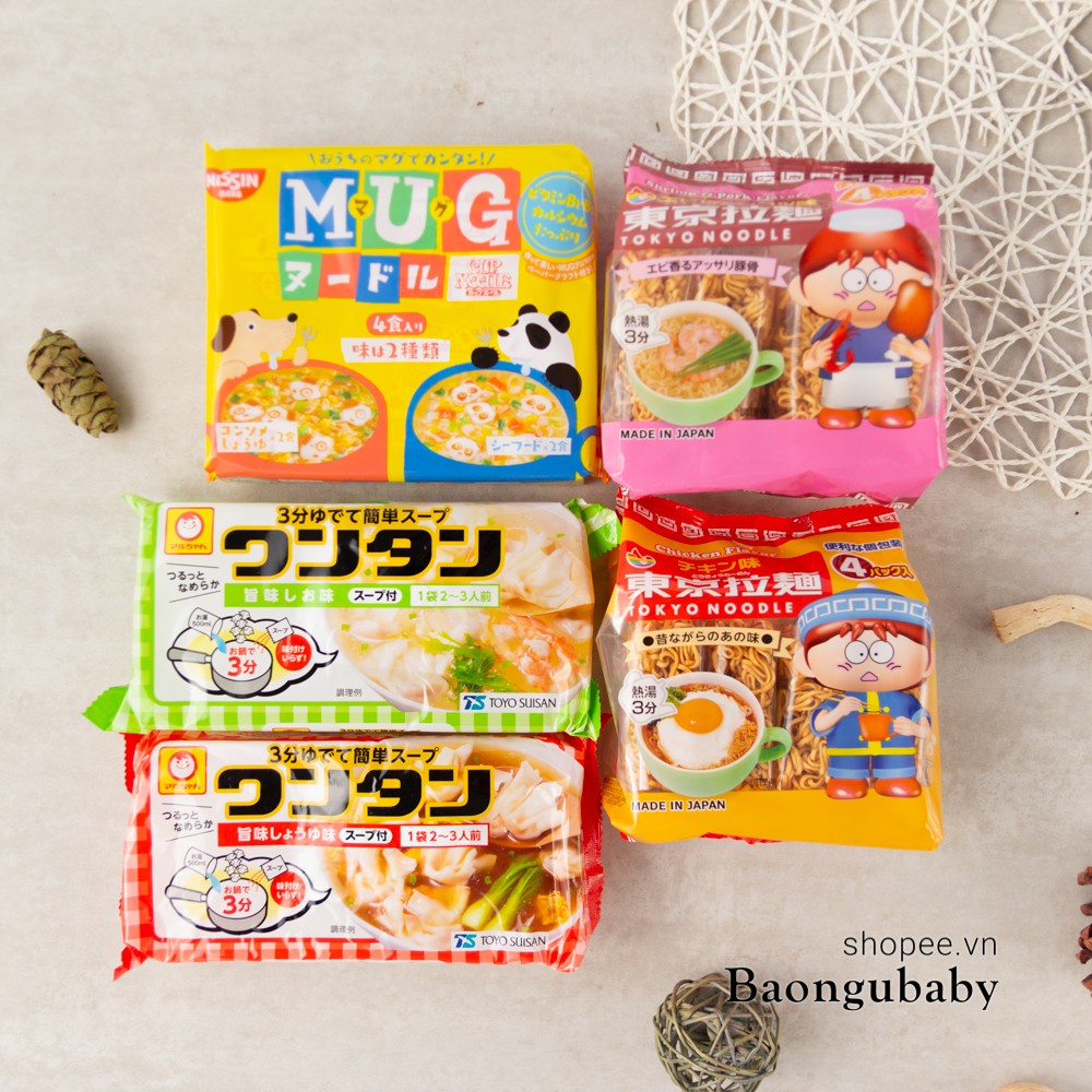 [SALE XẢ KHO][Đồ ăn dặm cho bé] Mì Nhật Ăn Liền Mug( mỳ Nissin trẻ em)// Mỳ Tokyo ramen / Mì chú hề Anpanman cho bé ăn d