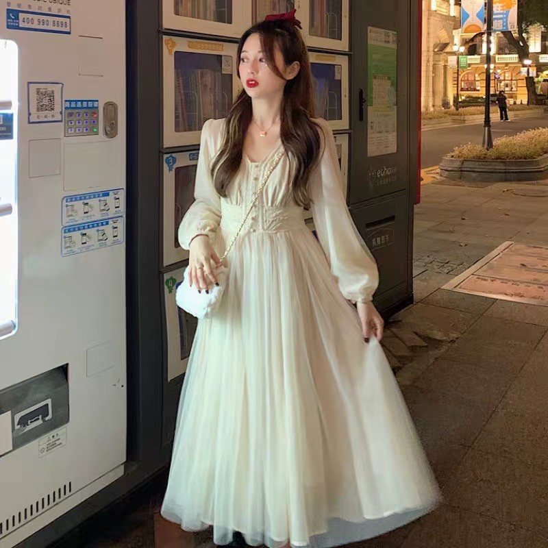 SẴN🖤Đầm 3 lớp công chúa bồng bềnh cổ ngọc siêu xinh|Đầm xoè maxi ulzzang lưới tiểu thư dạo phố vintage retro cổ tích | BigBuy360 - bigbuy360.vn