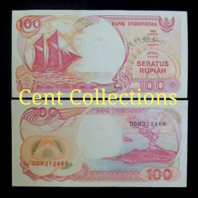 1 Tờ 100 Tờ Tiền Giấy Sưu Tầm Rupiah 1992 Pinishi / Ancient Money / Mahar / Hobby Collection