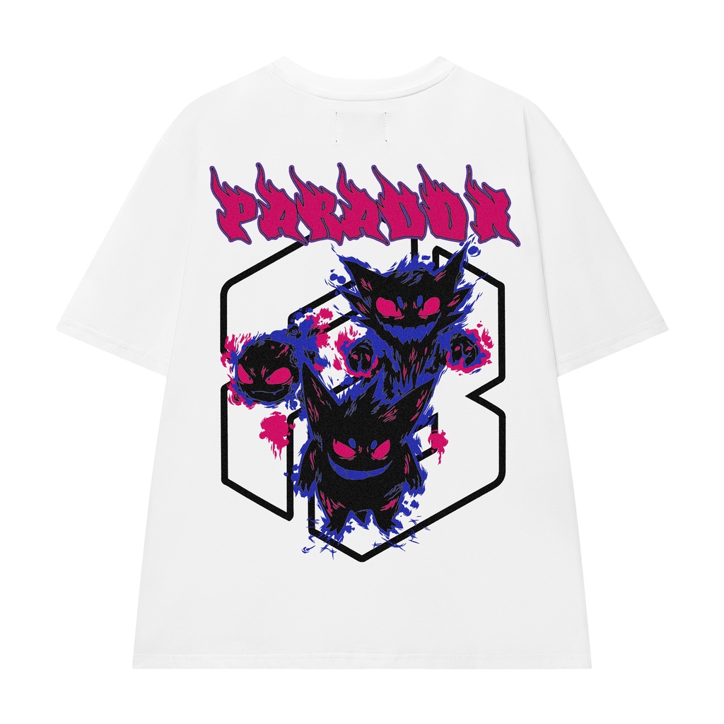 Áo thun form rộng Paradox tay lỡ - Unisex - In hình - SPOOKY SPIRITS - Màu trắng đen