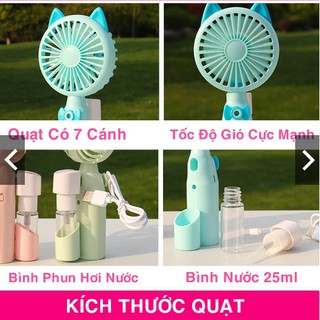 [Siêu Rẻ] Quạt Phun Sương Cầm Tay Mini Siêu Siêu Mát