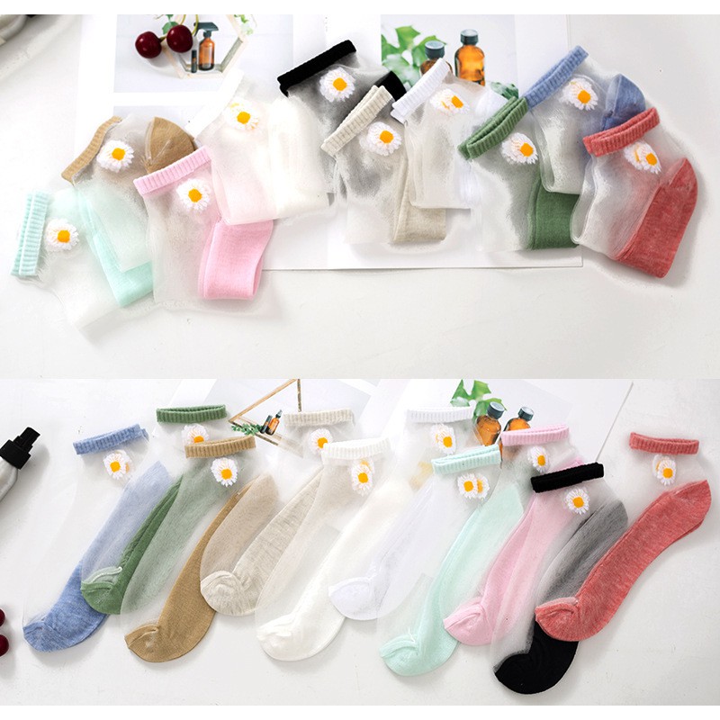 Tất Vớ Lưới Hoa Cúc Ngắn Cổ Thấp ( Khử Mùi , Thấm Mồ Hôi , Thoáng Khí )