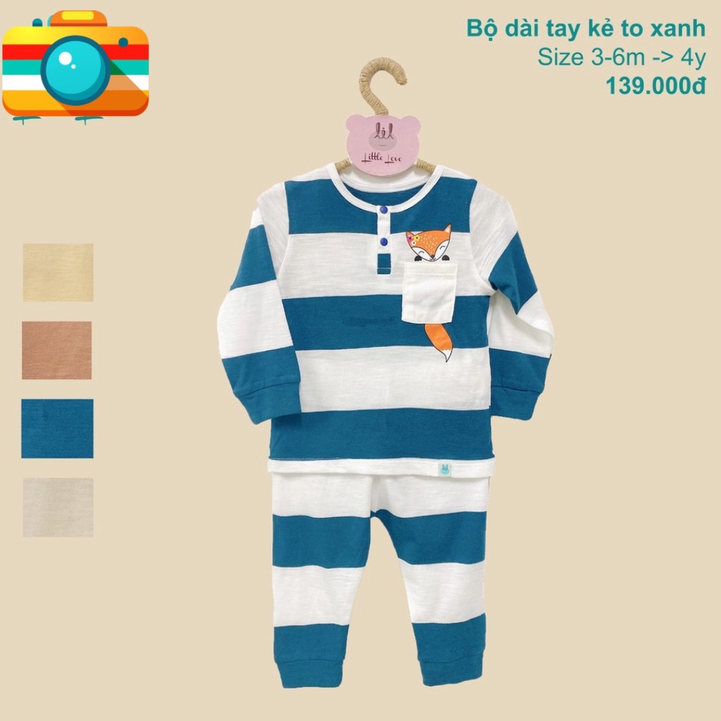Lillte Love - Bộ dài tay kẻ sọc to cho bé trai bé gái by Lil