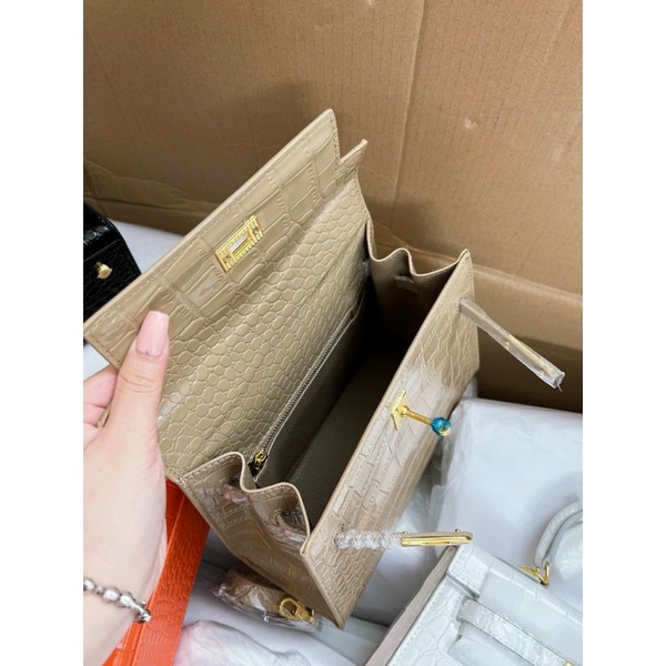 TÚI HM KELLY CHẤT DA SẤU  SUPER SZ 25