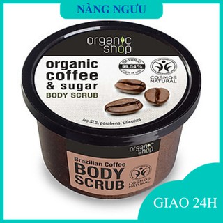 Tẩy Tế Bào Chết, Tẩy Tế Bào Chết Body Organic Dhop Chiết Xuất Cà Phê, Dưỡng Trắng Và Tái Tạo Da Body Chính Hãng Nga