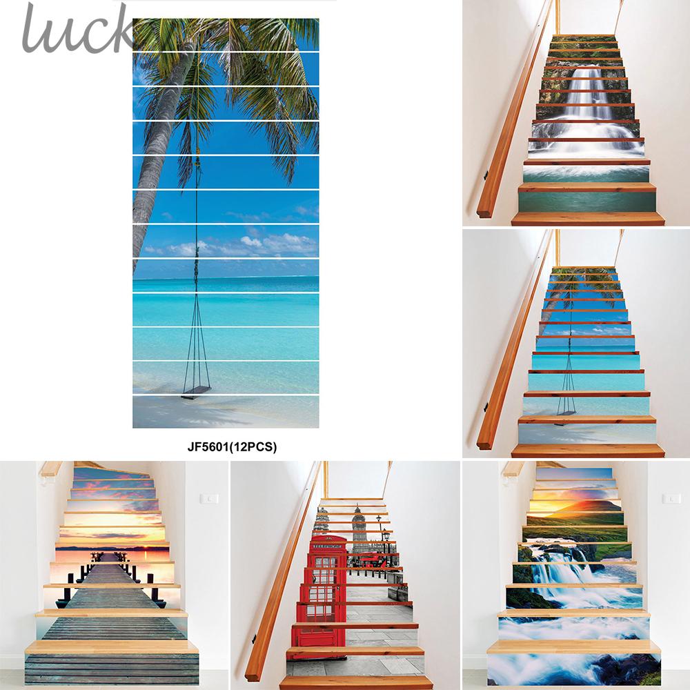 Stair Sticker 3D Staircase Riser Decal Decoration Background Waterproof