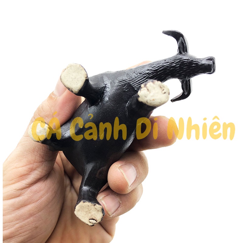 Cậu bé cưỡi trâu thổi sáo làm tiểu cảnh trang trí hòn non bộ hồ bể cá size 9 cm