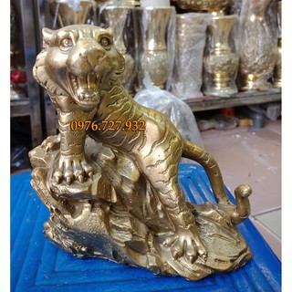 Tượng hổ đồng phong thủy cao 12cm, hổ bằng đồng, tượng hổ đồng, bán tượng hổ đồng