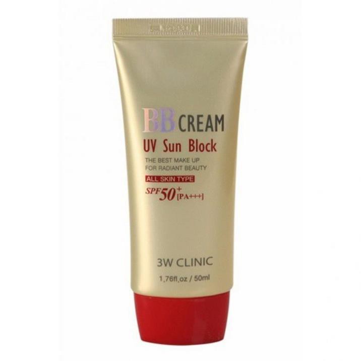 Kem nền trang điểm che khuyết điểm chống nắng BB Cream UV Sun Block 3W Clinic Hàn Quốc 50ml | BigBuy360 - bigbuy360.vn