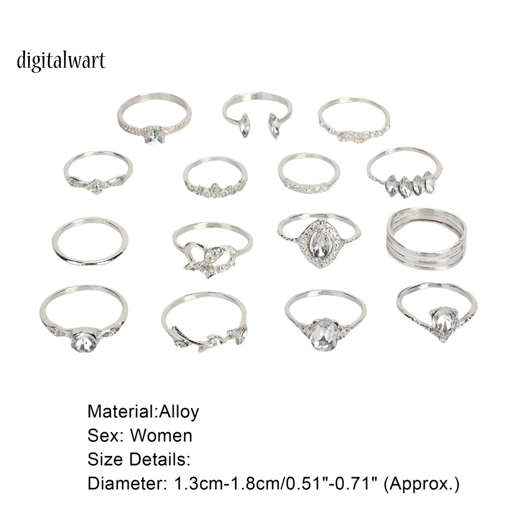 Kỹ Thuật Số| Set 15 Nhẫn Đốt Ngón Tay Phong Cách Bohemian