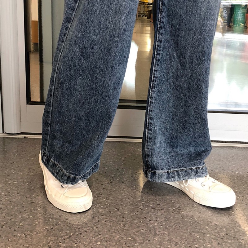 [Sẵn] QA19_Quần jeans cạp cao ống rộng basic ullzang | BigBuy360 - bigbuy360.vn