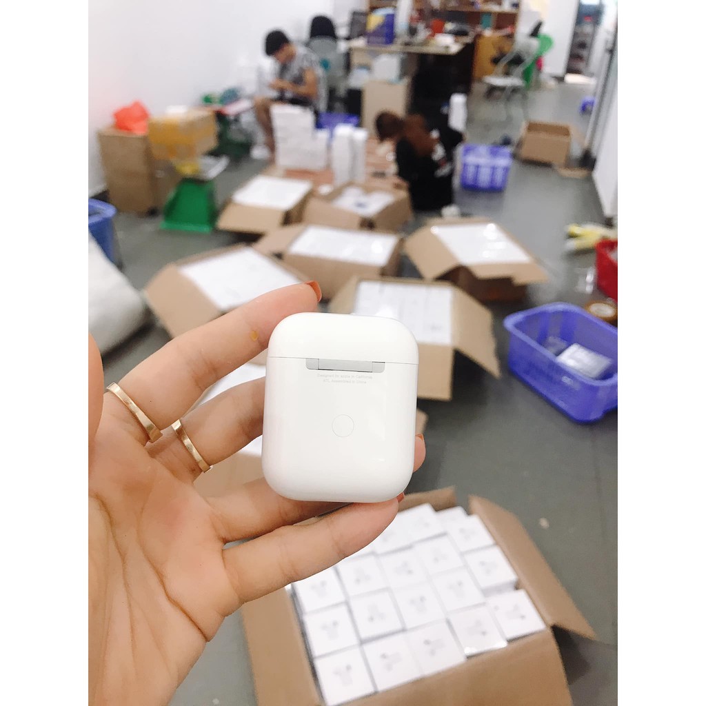 [tai nghe airpod2[ chíp a8, định vị, đổi tên*,cảm biến đa điểm, sạc không dây,thiết kế thời trang @@