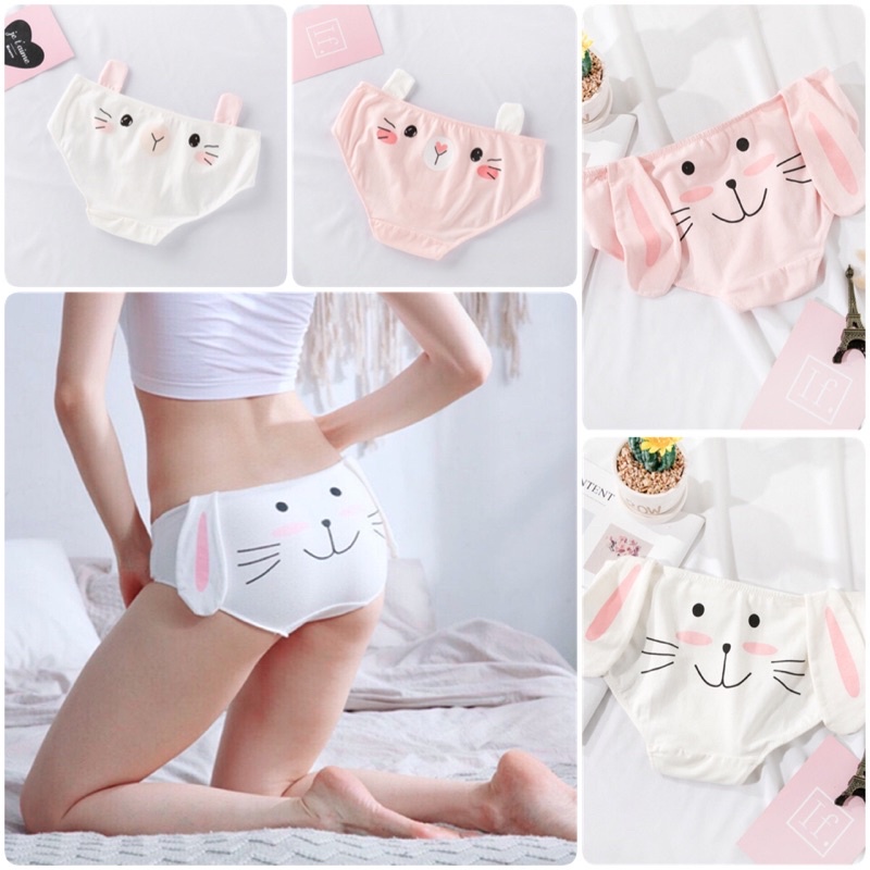 Quần lót hoạt hình chất cotton cao cấp thông hơi thoáng mát dễ thương thỏ và mèo cho bạn nữ bạn gái phong cách Nhật Bản