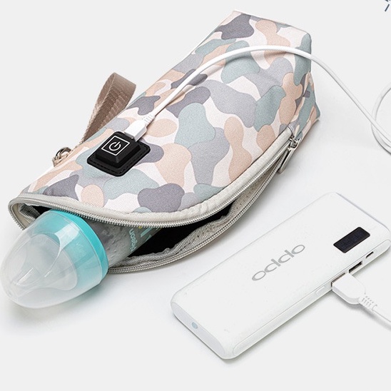 Túi Hâm Ủ Bình Sữa Di Động Cho Bé Giữ Nhiệt Thông Minh Đa Năng Từ 40-60 Độ Có Sạc USB Tiện Lợi Mang Du Lịch Đi Chơi