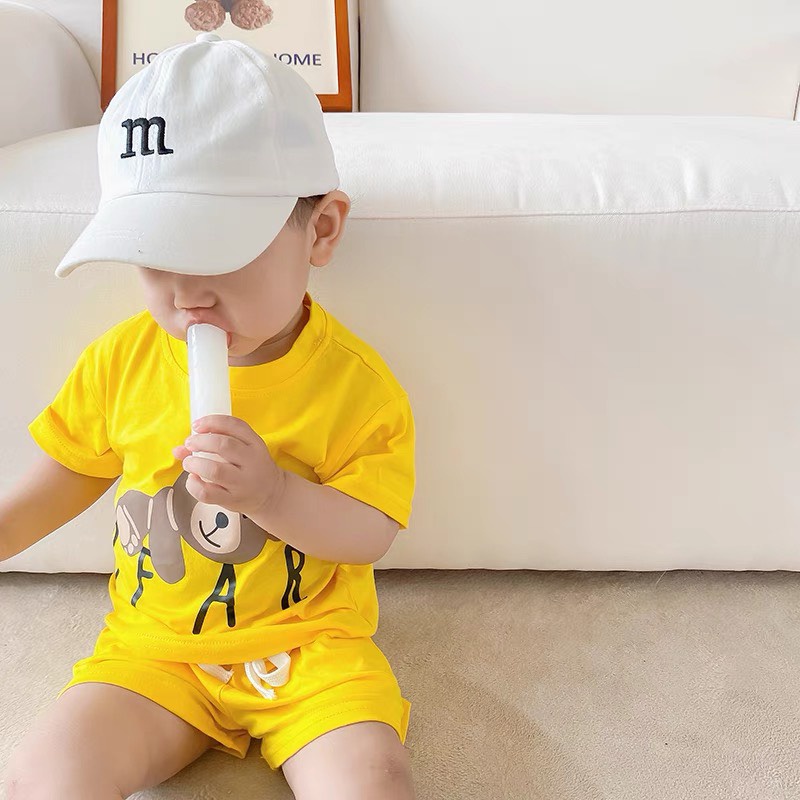 Bộ Cộc Tay Gấu Bear Quần Áo Mùa Hè Chất Cotton Cho Bé Trai Bé Gái Từ 6Kg Đến 22Kg Thời Trang Trẻ Em Tin Store