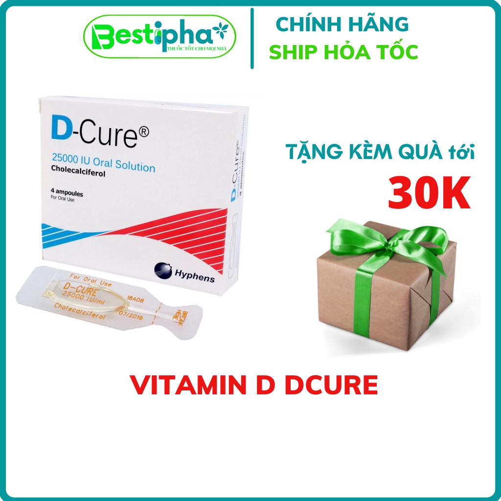 Vitamin D cure bổ sung Vitamin, Canxi hỗ trợ người loãng xương hộp 4 ống