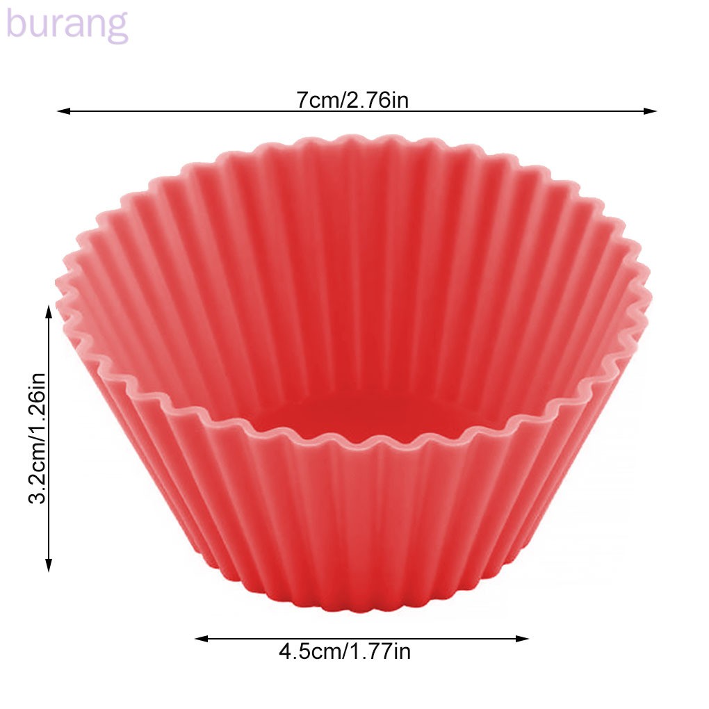 Bộ 10 Cốc Silicone Tròn Làm Bánh Cupcake