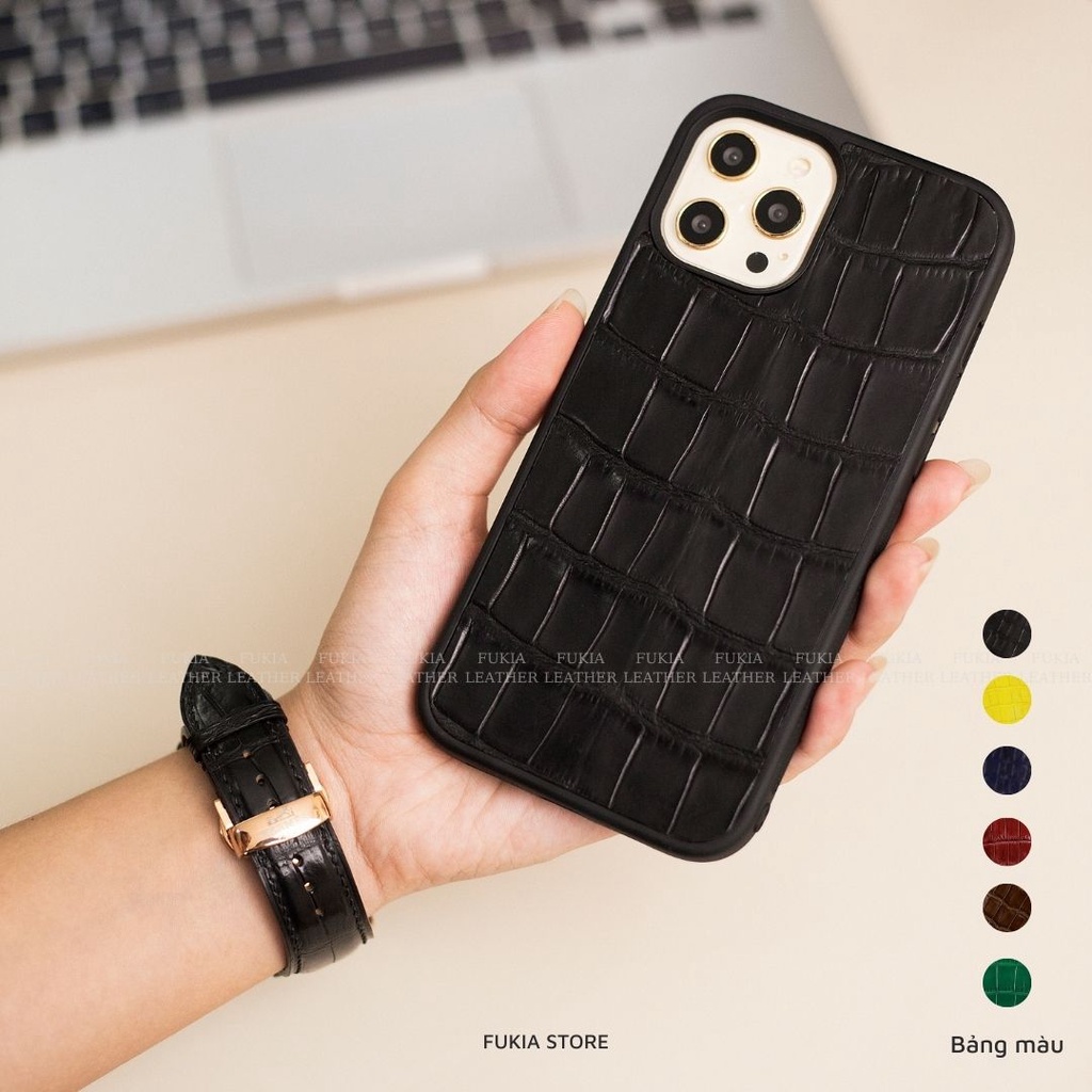 Ốp da thủ công Cá Sấu dành cho IPhone 14/14Plus/14Pro/14Promax/13/13Pro/13Promax/12/12Pro/12Promax ODTC117