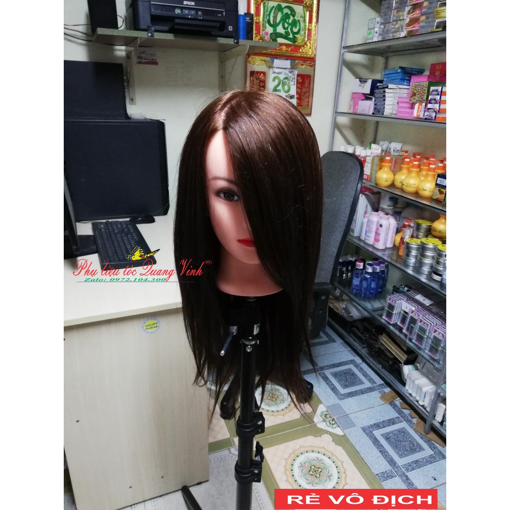 đầu manocanh nửa tóc thật