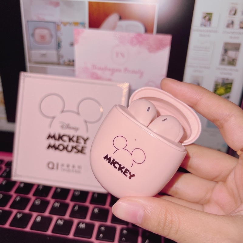 Tai nghe Bluetooth Disney Q1 - Mickey Gấu Dâu Nghe Gọi Tốt - Tai Nghe Kết Nối Laptop Cực Nhanh