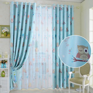 Rèm che cửa sổ in hình chim cú đen