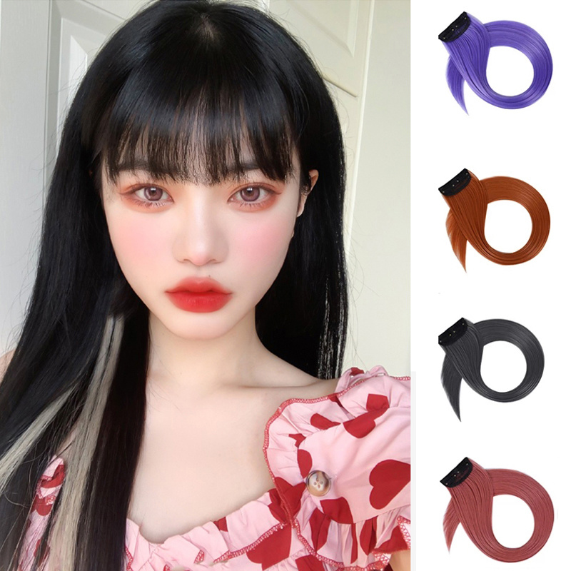 Kẹp tóc giả nữ dài thẳng màu ombre cá tính