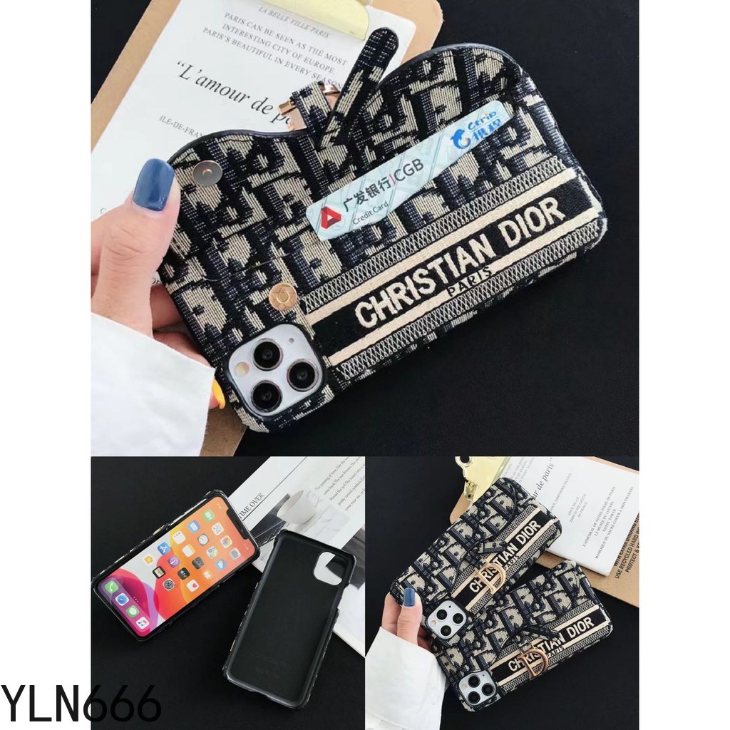 Ốp Điện Thoại Dạng Ví Chống Sốc Có Ngăn Đựng Thẻ Và Dây Đeo Cho iPhone 14 13 12 11 pro max xs max xr x 7 8 plus