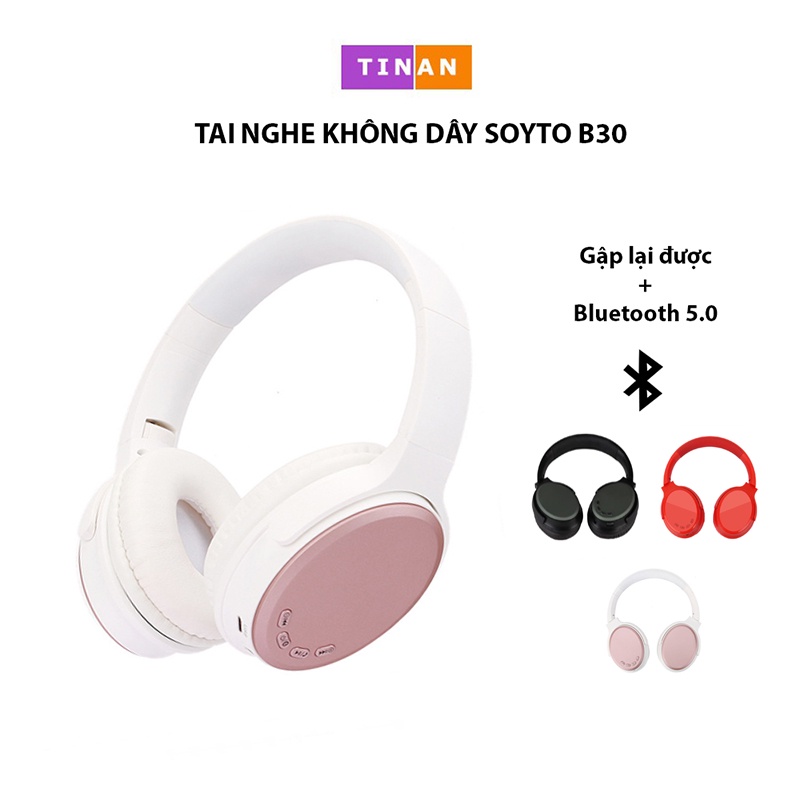 Tai Phone Không Dây Bluetooth B30, Gập Được, Hỗ Trợ Khe Cắm Thẻ TF