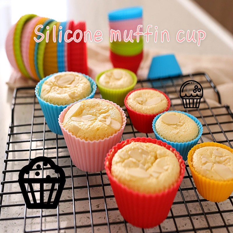 12 silicone ngẫu nhiên ly Muffin macaron màu cung cấp bếp kẹo màu bánh cốc nướng công cụ khay