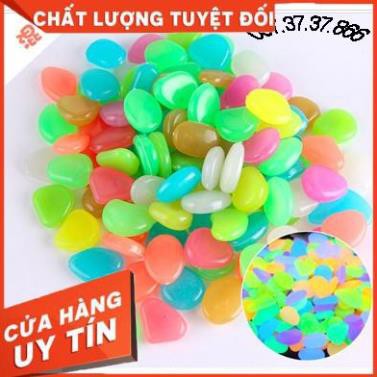 Set 50 đá dạ quang nhiều màu phát sáng trong đêm cho bể cá. Đá dạ quang 10/20/30/40/50 viên