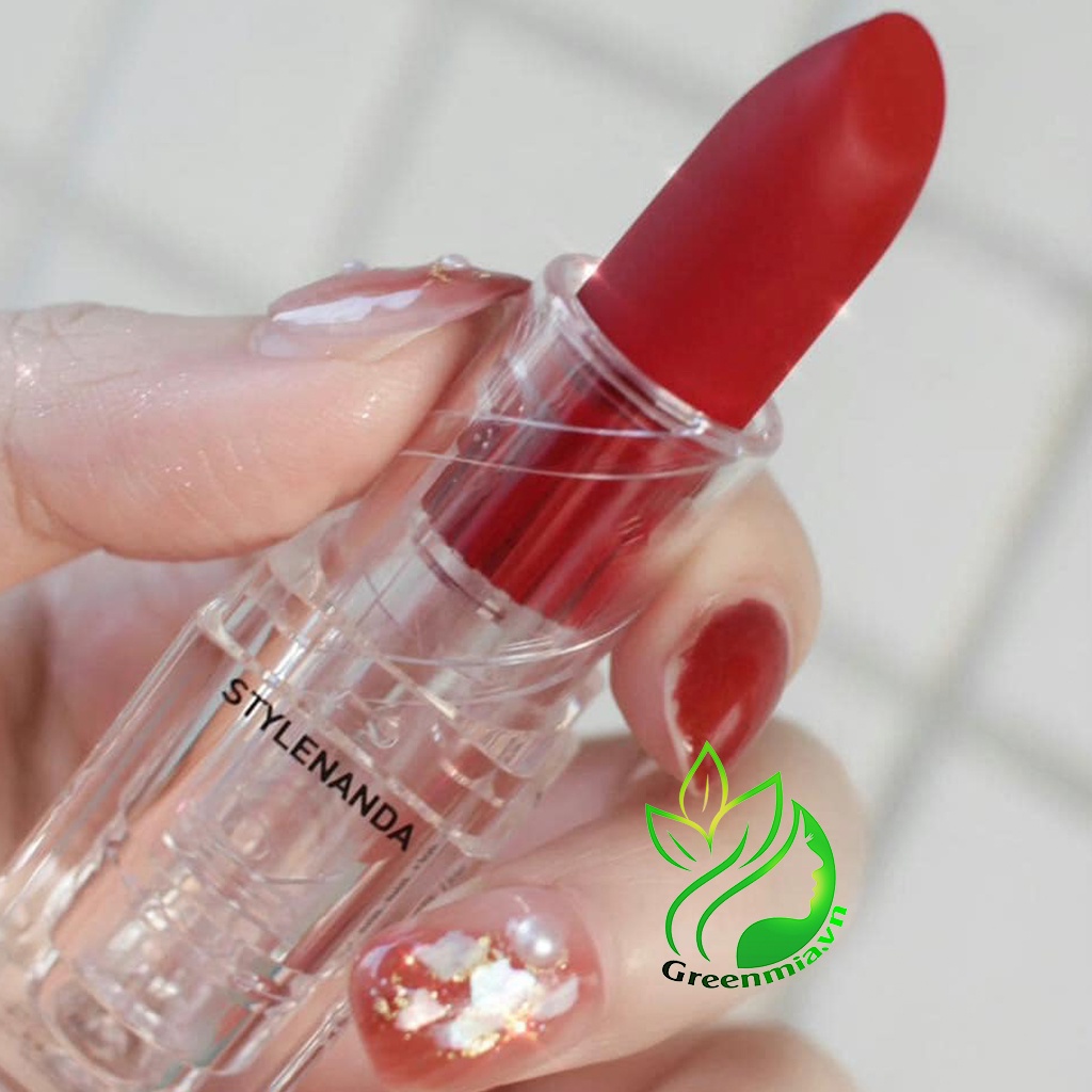 Son Thỏi Lì 3CE Soft Matte Lipstick 3.5g HOLY CHIC - Màu Đỏ Trầm Đậm, Vỏ Trong Suốt Lên Màu Chuẩn Không Khô Môi