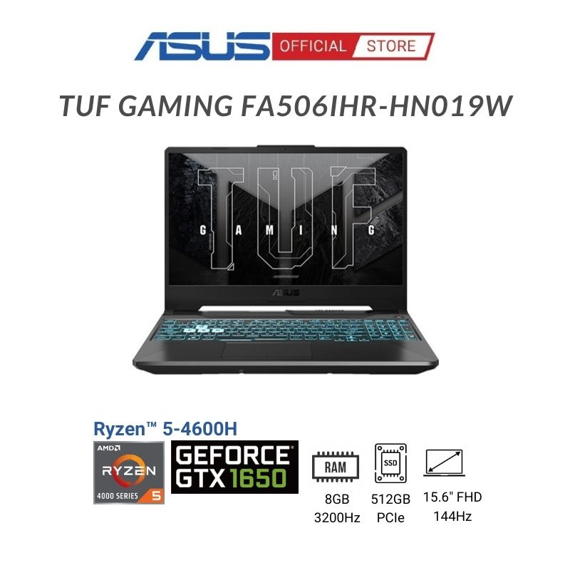 [ELGAME20 giảm 10% - tối đa 2TR]Laptop ASUS TUF Gaming A15 FA506IHR-HN019W (Ryzen™ 5-4600H + GTX™ 1650 4GB | Win 11)