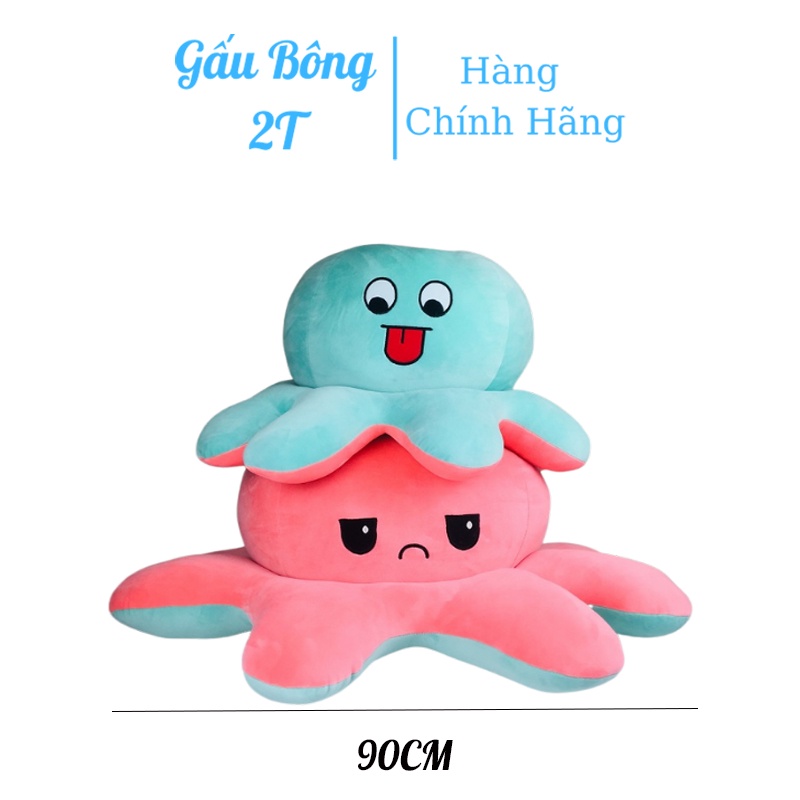 Gấu Bông Gối Ôm Bạch Tuộc Cảm Xúc Siêu To Khủng Lồ Vải Nhung Mềm Mịn Bông Gòn Đầy Đặn Căng Tròn