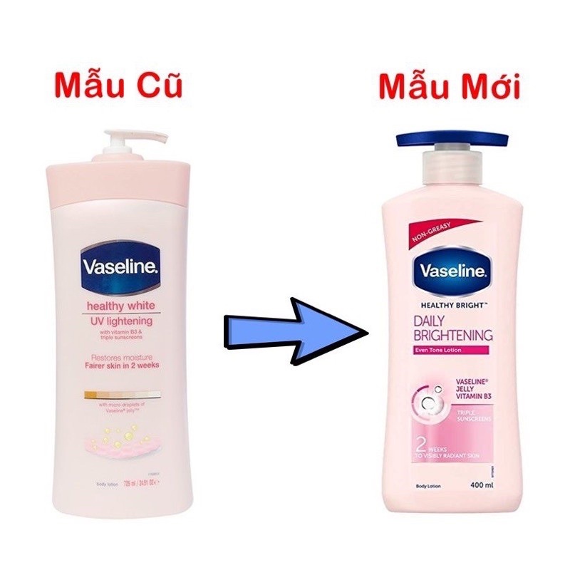 Sữa Dưỡng Thể Vaseline Màu Hồng và Xanh 725ml Hàng Chuẩn