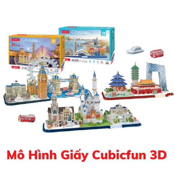 Mô Hình Giấy 3D Cubic Fun CácThành Phố Nổi Tiếng : Paris, London, New York, Moscow, Thượng Hải