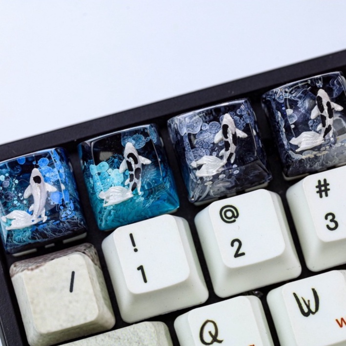 Keycap cá koi đen trắng, nút bàn phím cá koi sắc màu giá rẻ