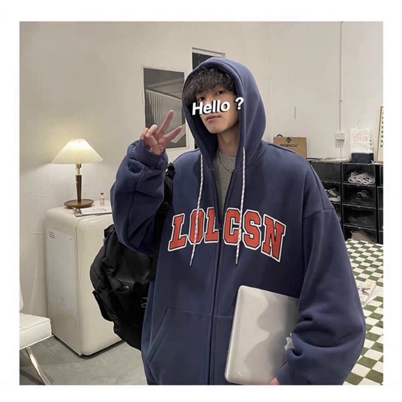 [hot] Áo Khoác Hoodie Chữ LOLCSN Chất Nỉ Mát - Phong Cách Đường Phố Chống Nắng Tốt
