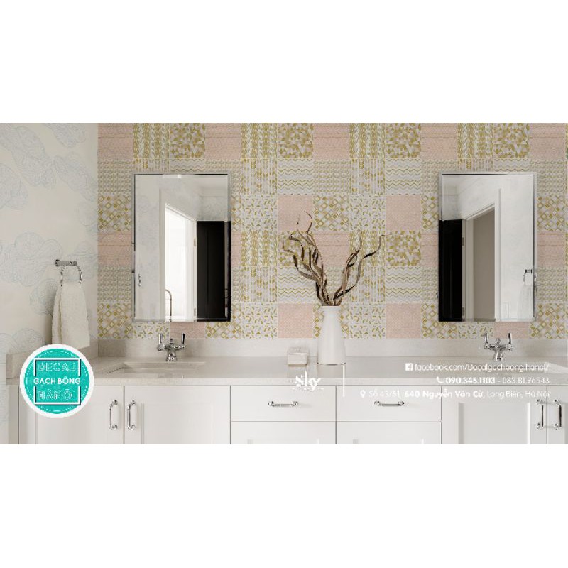 GẠCH BÔNG DECAL NGUYÊN TẤM 60X165CM dán nhà WC, TỦ ĐỒ, TỦ LẠNH, BẾP