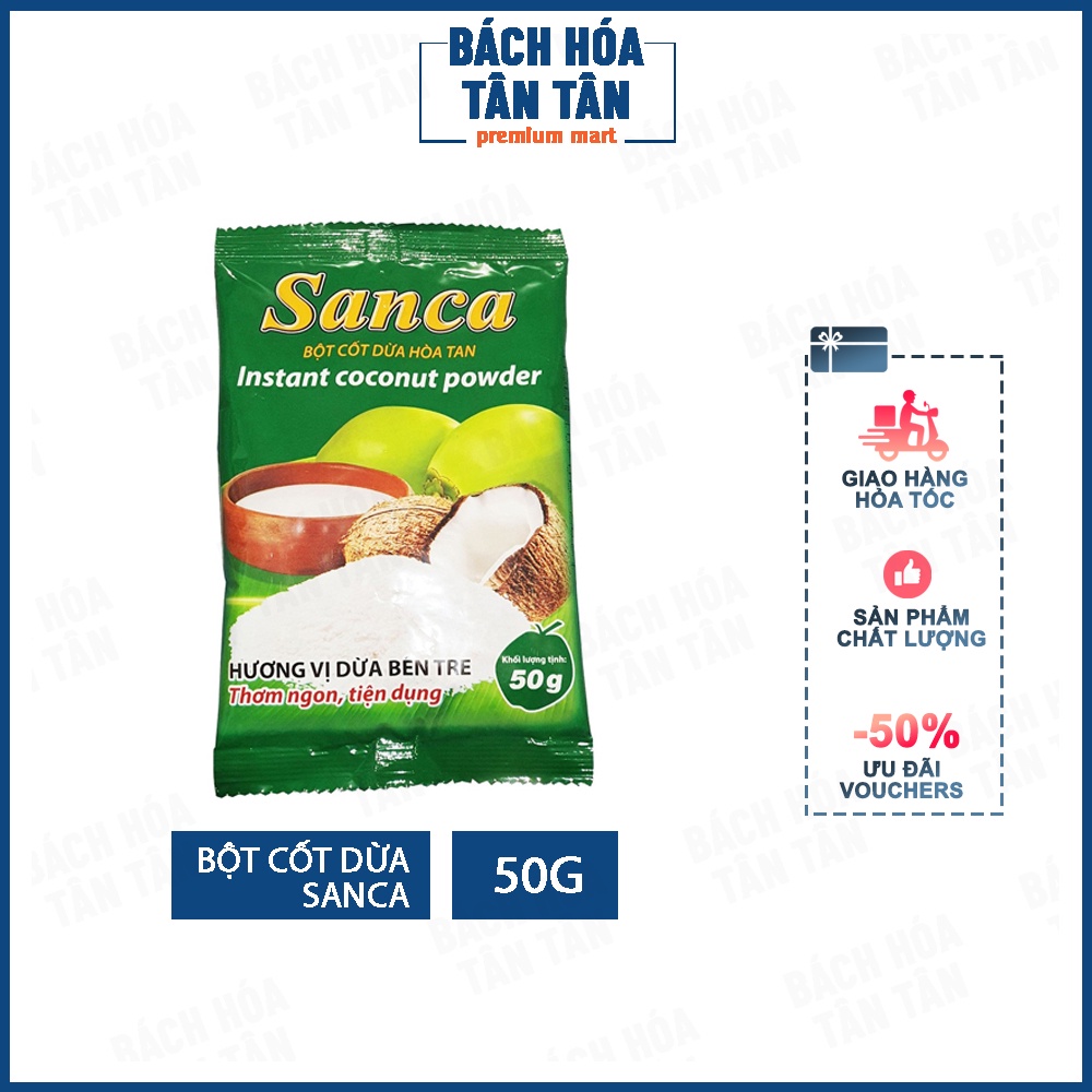 Bột cốt dừa hòa tan Sanca, gói 50g