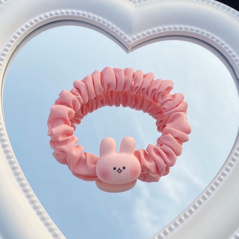 Dây Buộc Tóc Cao Su Hình Thỏ Hồng Hoạt Hình Nhật Bản Dễ Thương Cho Bé Gái